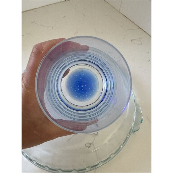 AMERICAN ATELIER OLD FASHIONED ROCKS COBALT BLUE CONTROLLED BUBBLE GLASSES - Picture 5 of 12